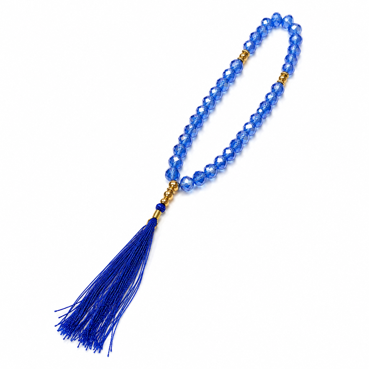 Crystal Blue Tasbeeh – 33 Beads