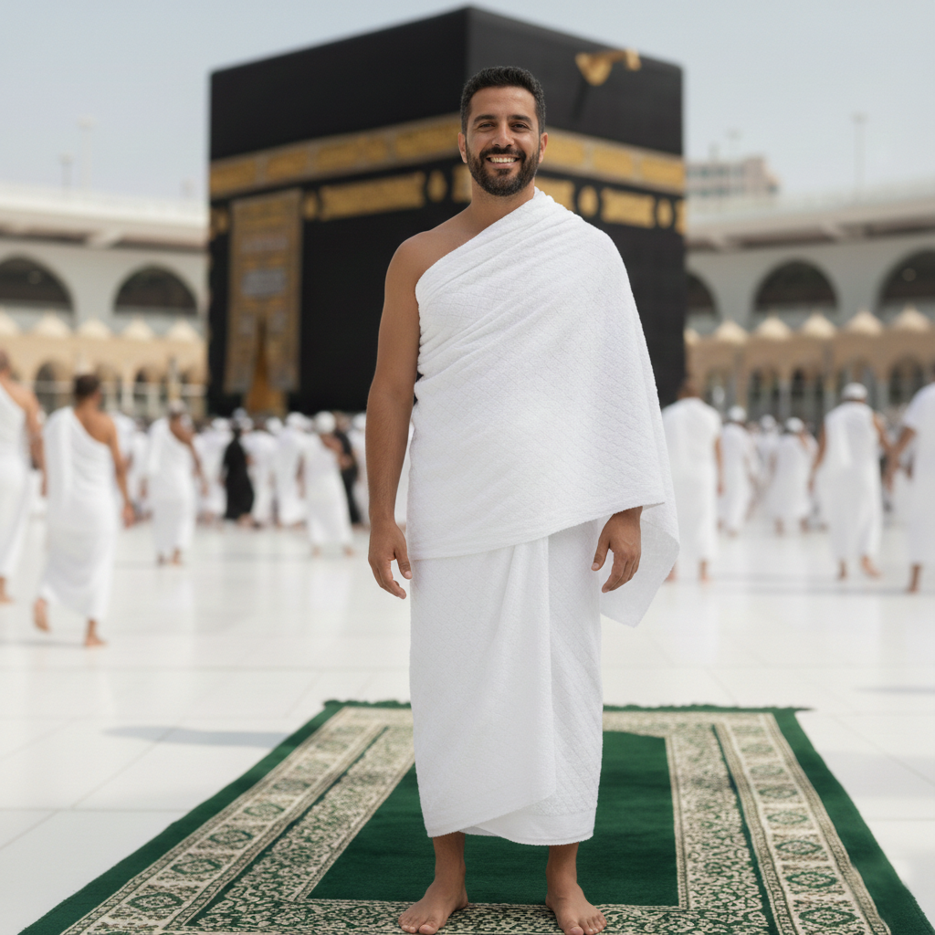 Men’s Standard Ehraam - Diamond Shape Printed - Two-Piece